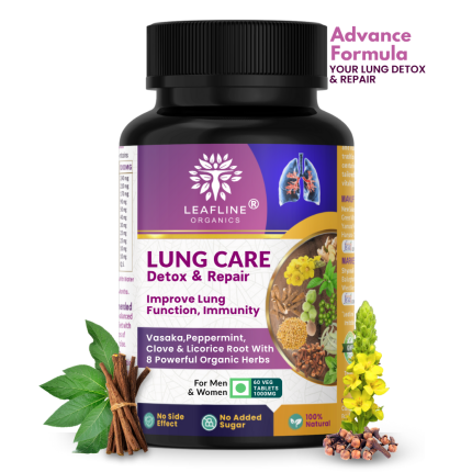 Advanced Lung Detox & Antioxidant Supplement | Support Lung Function & Remove Smoke Tar, Pollution | Improves Breathing, Cough, Sinus, Mucus | Lung Care 1000Mg Tablet